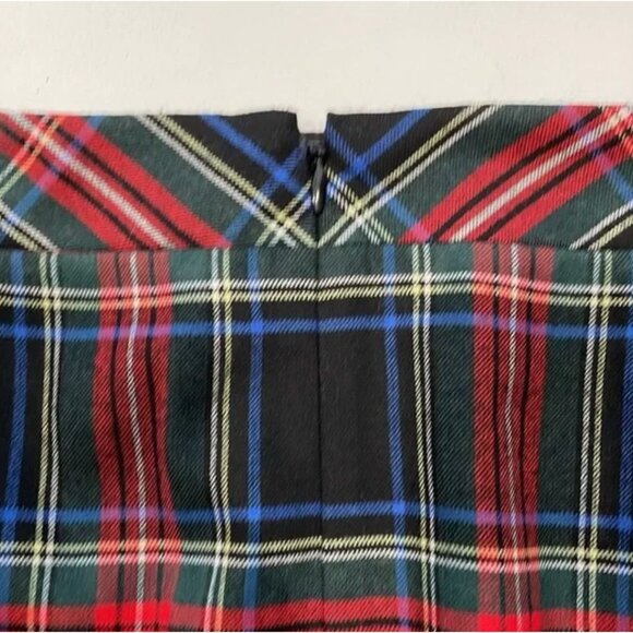 J. Crew Plaid Pencil Skirt Multi Color Women's Size 2 Hidden Back Zipper Back Ve - Picture 8 of 9
